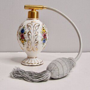 Vintage Perfume Spray Bottle Atomizer Elpa Alcobaca Portugal Gold Scroll Floral